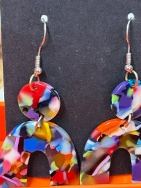 Geometrix Collection-Earrings-Multi-Colored Circle & Arch Earrings
