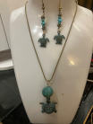 Turtle Necklace and Ear Ring Set