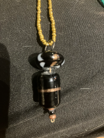 Black + Gold Bead Necklace