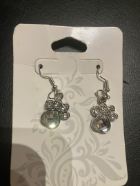 Crystal Paw Print Earrings